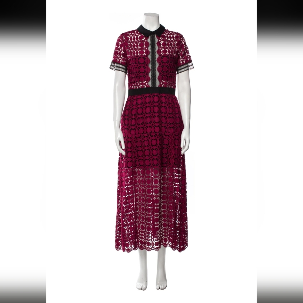 Self-Portrait lace pattern long dress size 6 US